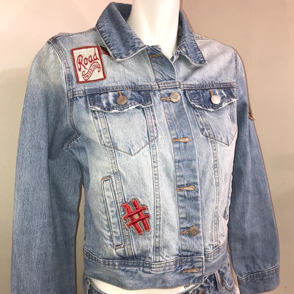 Streetwear Society Denim Blue Patches Crop Jacket - Picture 4 of 16